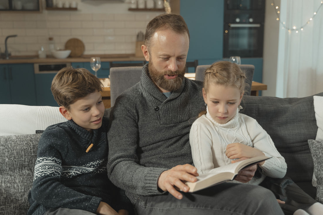 Dad discipling his children